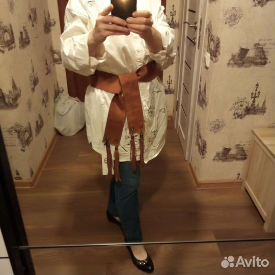 Пояс- кушак кожаный женский