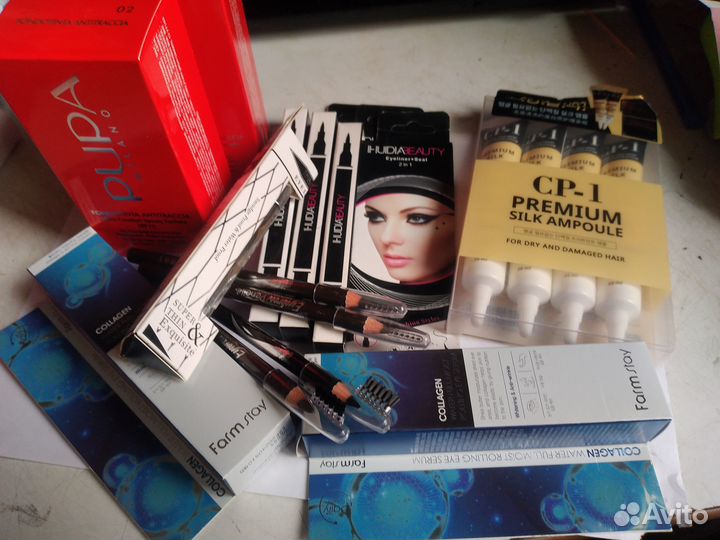 Крем тональный,подводка,сыворотка д/век,для волос