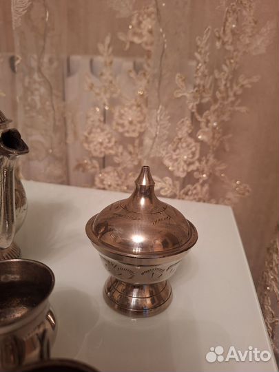 Набор посуды кофейный латунь