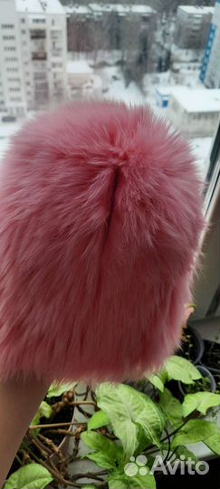 Шапка из меха лисы и митенки