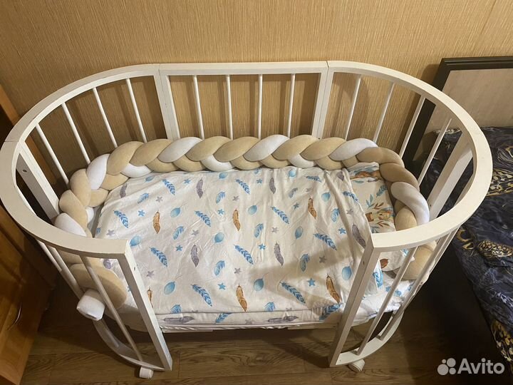 Детская кроватка трансформер круглая