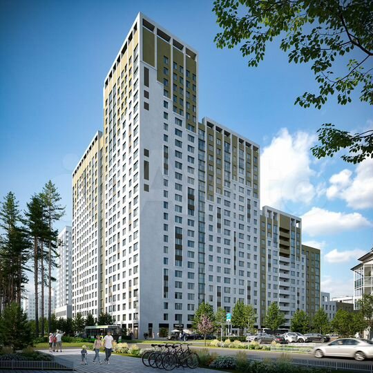 2-к. квартира, 53,4 м², 6/25 эт.