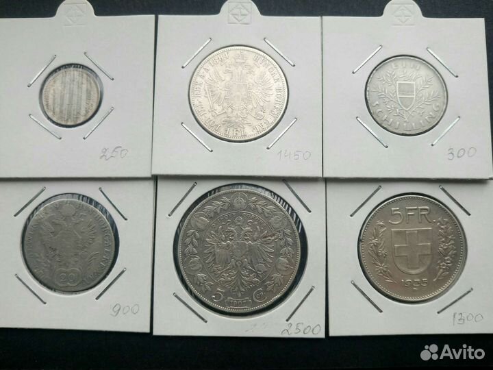 Монеты, старая Европа. Серебро