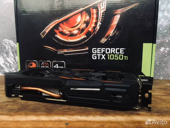 Игровая видеокарта Gigabyte 1050Ti Windforce OC 4G
