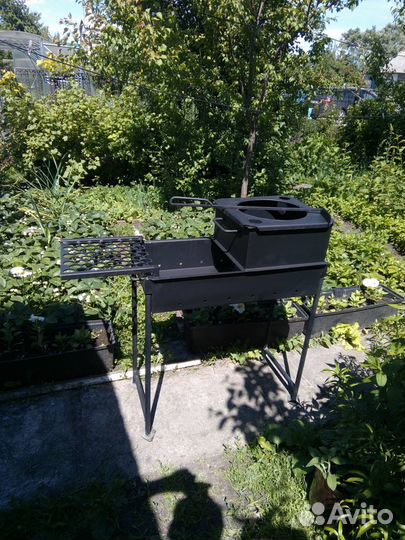 Мангал с печью под казан, очень прочный и удобный