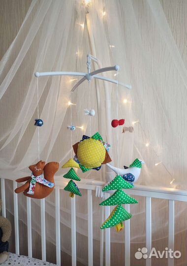 Мобиль на кроватку новый ручной работы