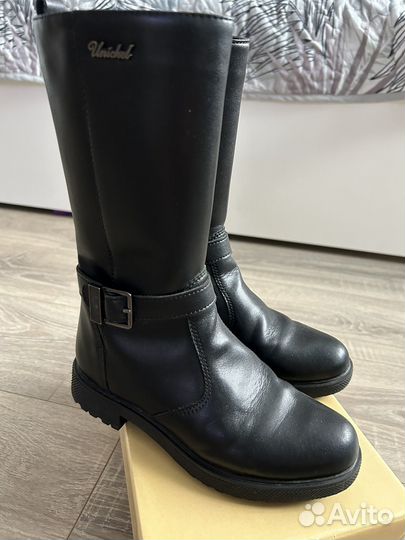 Сапоги кожаные демисезонные