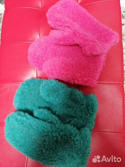 Варежки из натуральной стриженой шерсти