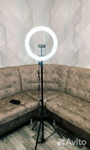 Кольцевая лампа для селфи 26см со штативом 200см