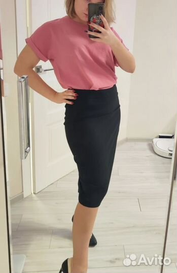 Юбка трикотажная карандаш с разрезом новая