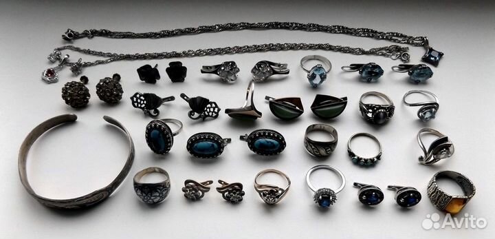 Украшения м/ж серебро жемчуг камни