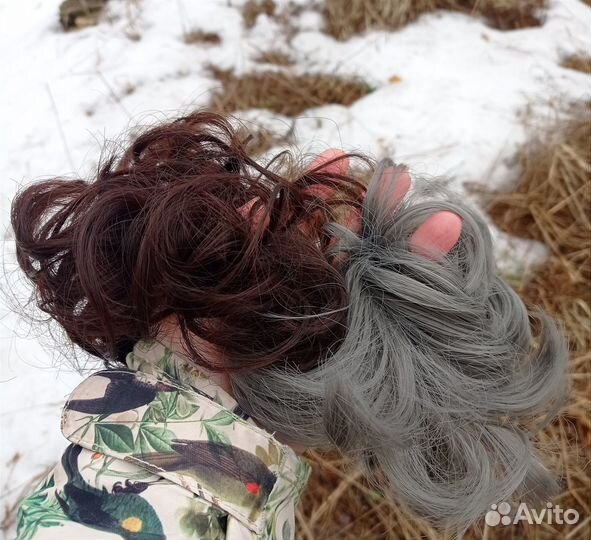 Резинка-шиньон пучок из искусственных волос