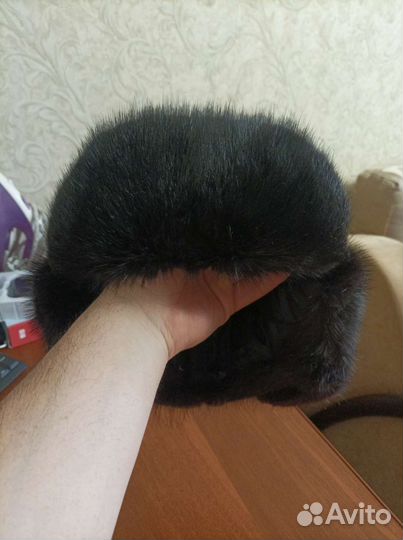 Шапка ушанка кожаная мужская