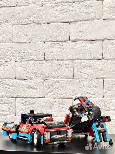 Lego technic гоночная машина с прицепом