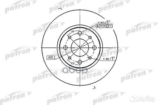 Диск тормозной передн alfa romeo 145 94-01, 146