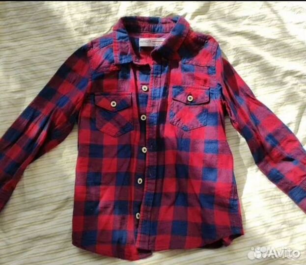 Рубашка детская хлопковая в клетку