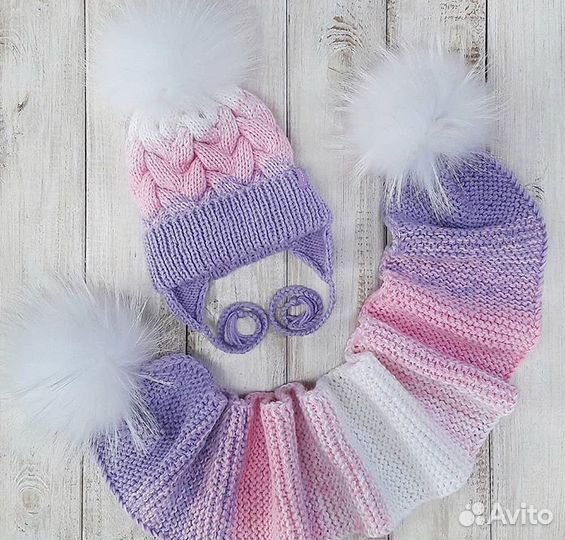 Шапка с шарфиком