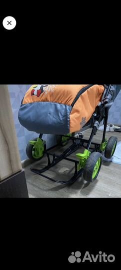 Детские санки коляска с колесами