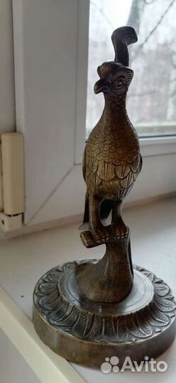 Бронзовая птица гравюра 1900год Франция