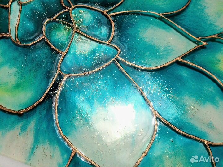 Витражная картина 2 шт Цветы