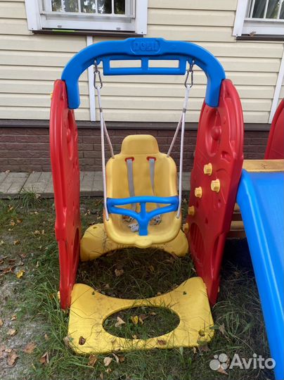 Детская горка с качелями