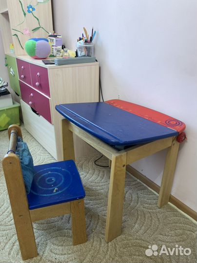 Детский стол и стул im toy из ценных пород дерева