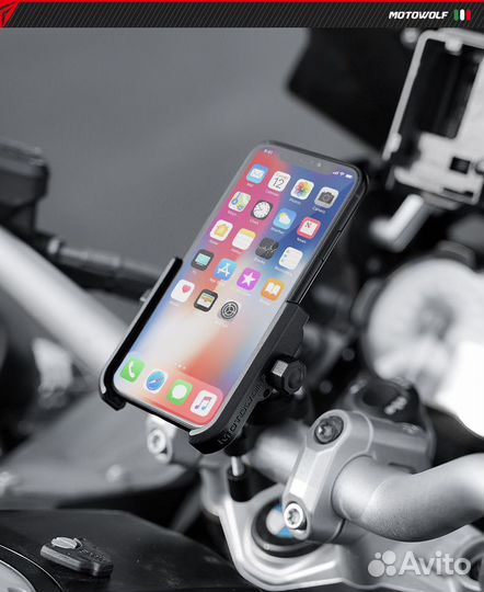 Держатель для телефона motowolf с USB зарядкой на