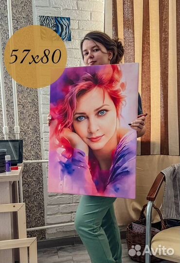 Картина на холсте по фото. Портрет. Подарок