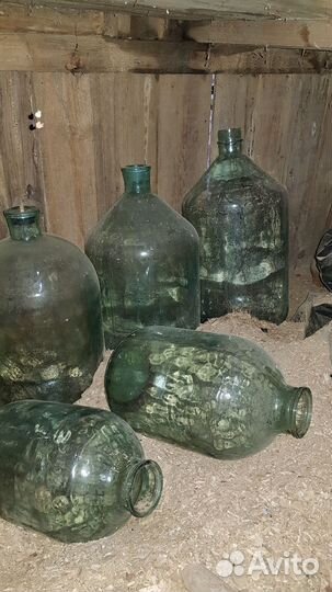 Стеклянные Старинный бутыли 20л и 10л