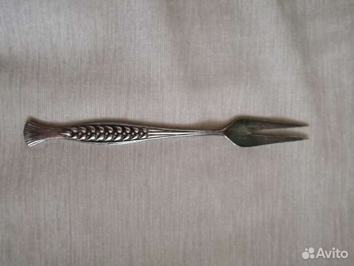 Новый набор мельхиоровых ложек и вилка для лимона