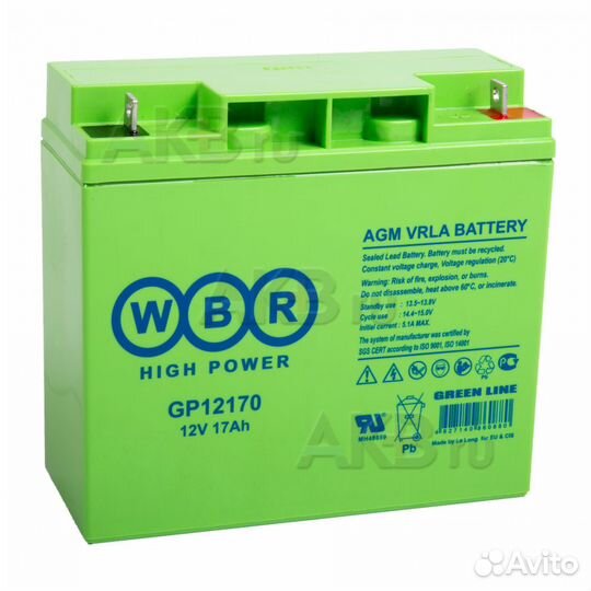 Аккумулятор WBR GP 12170 12V 17 Ah (181x77x167)