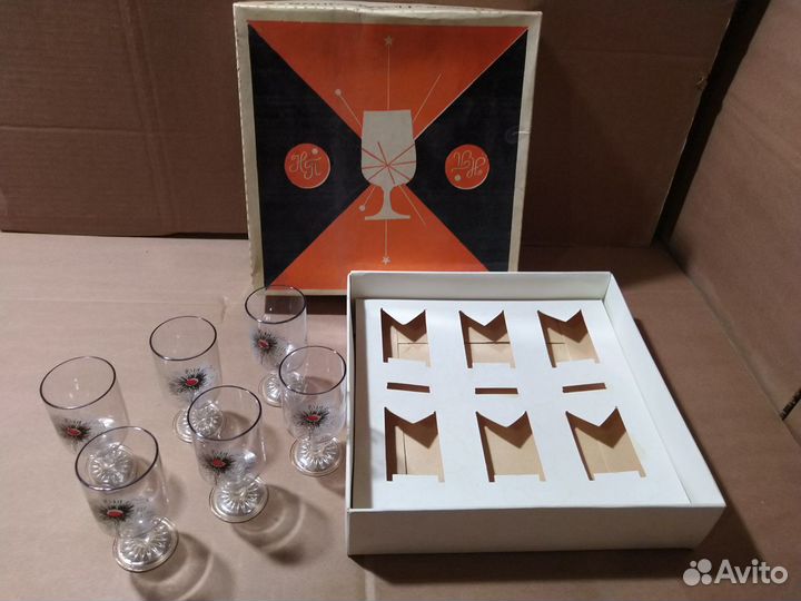 Подарочный набор хрусталь СССР 6 рюмок