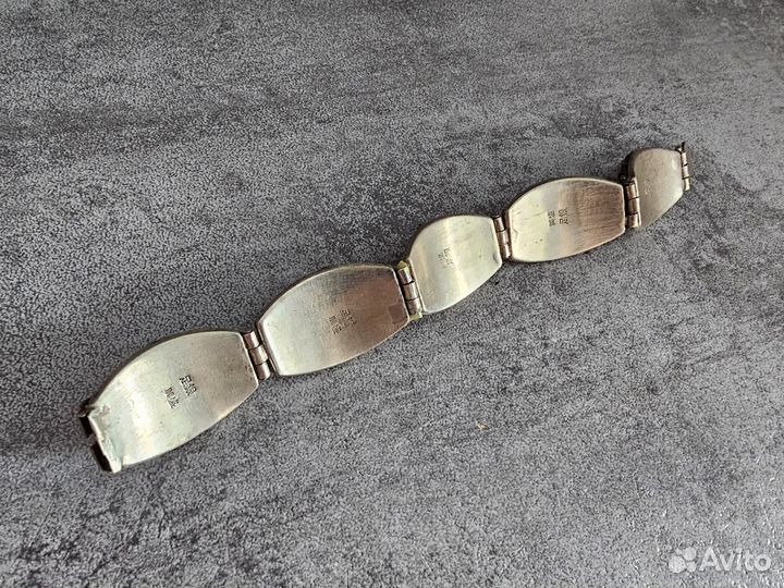 Тибетский браслет из серебра и нефрита до 1940г