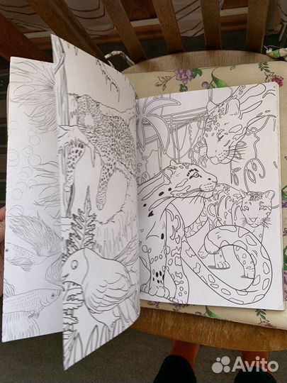 Раскраска антистресс дикие животные