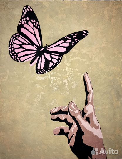 Современная стильная картина минимализм Бабочка