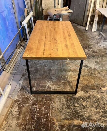 Компьютерный стол лофт массив