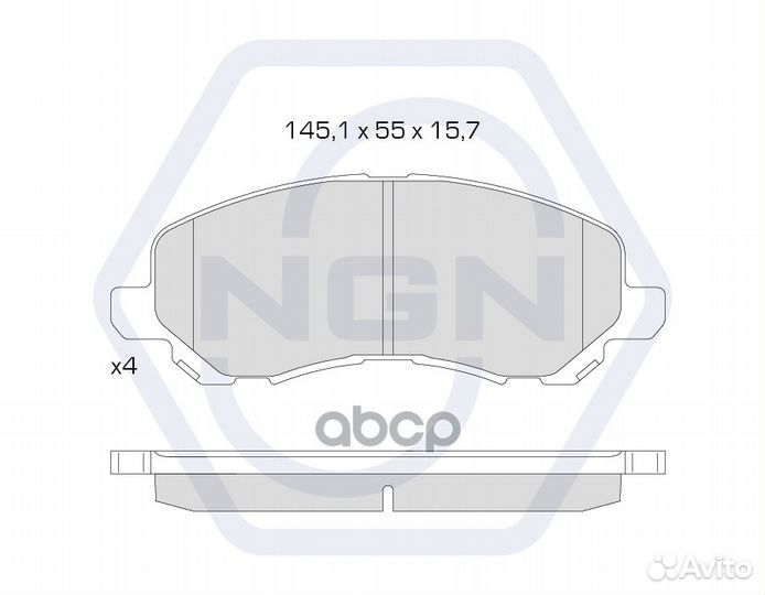 Колодки тормозные дисковые керамические перед