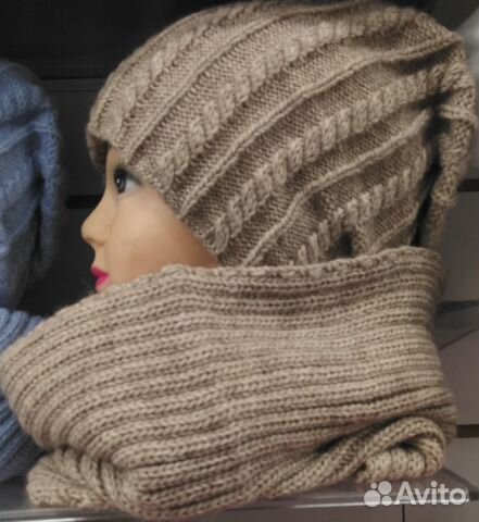 Шапка и шарф женский