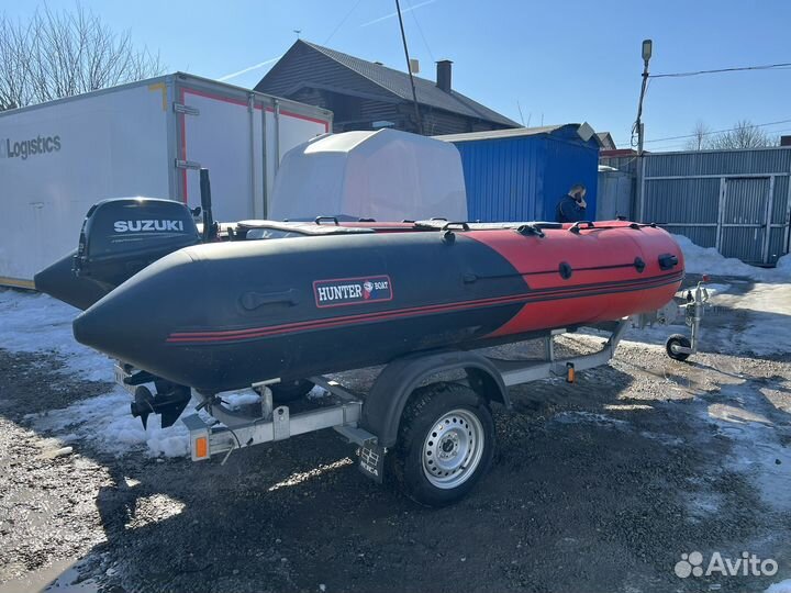 Лодка Хантер 420 про, suzuki 9.9(20) и прицеп мзса