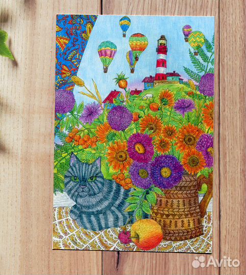 Большой набор почтовых открыток с котиками 36 штук