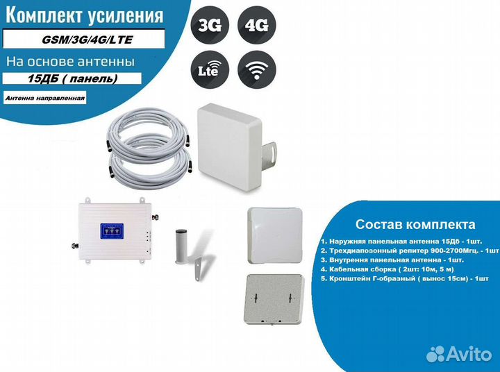 Комплект для усиления сотовой связи 2G/3G/4G