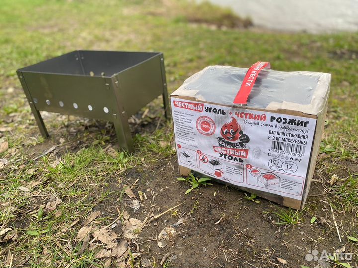Уголь+розжиг для мангала в коробке