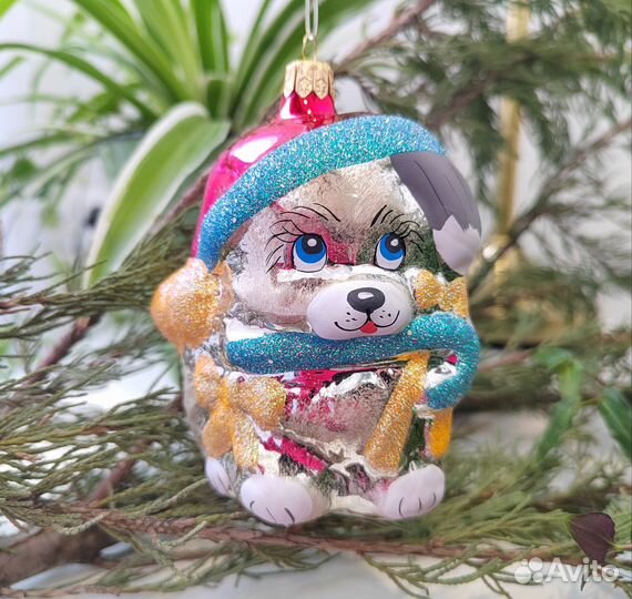 Стеклянные ёлочные игрушки, ручная работа