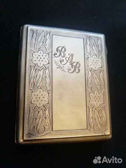 Портсигар серебро 875п. с позолотой