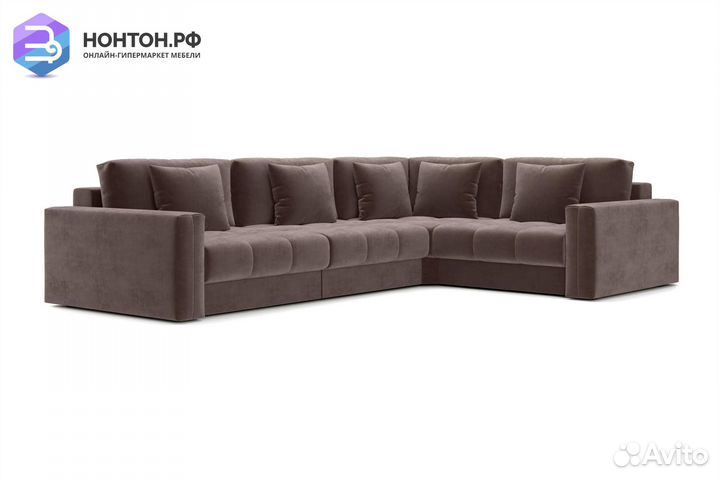 Диван угловой тик-так Монарх М3У1 коричневый