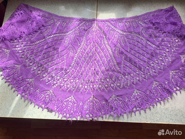 Шали вязанные спицами