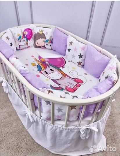 Бортики с одеялом в кроватку. Новые