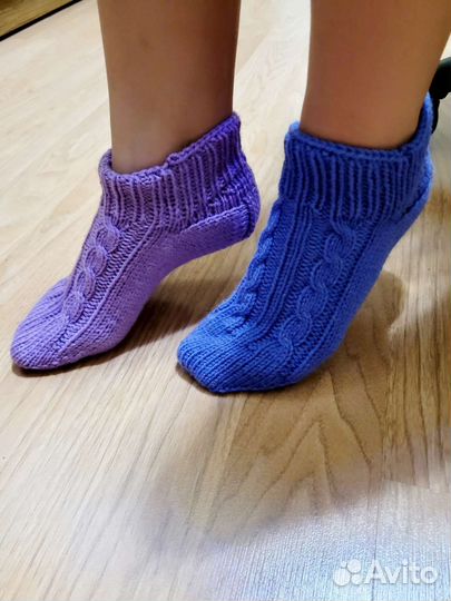 Носки ручной вязки шерстяные