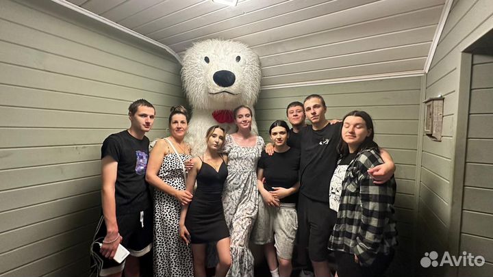 Белый мишка поздравление ростовая кукла