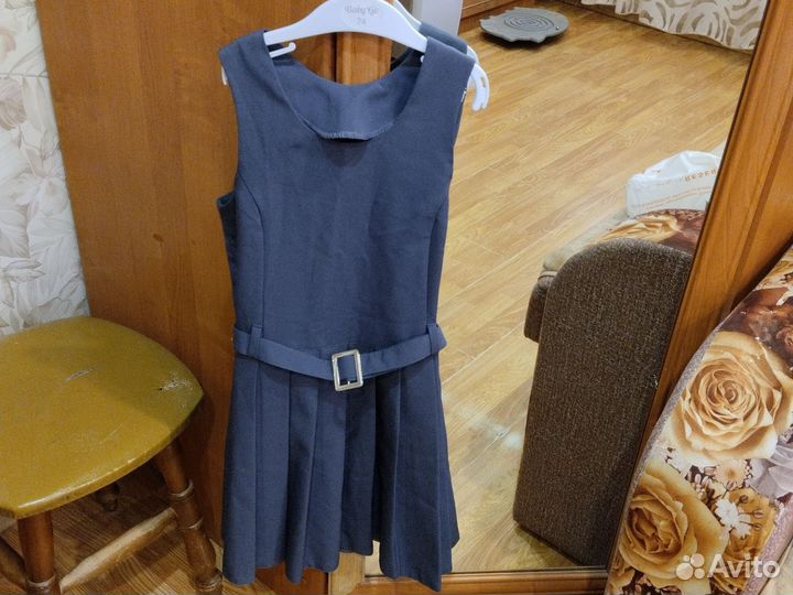 Платье школьное серое